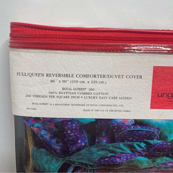 NEW Ungaro Paris Retro 70s 80s Sealed Full / Queen Reversible Bed Duvet Cover - Picture 7 of 7